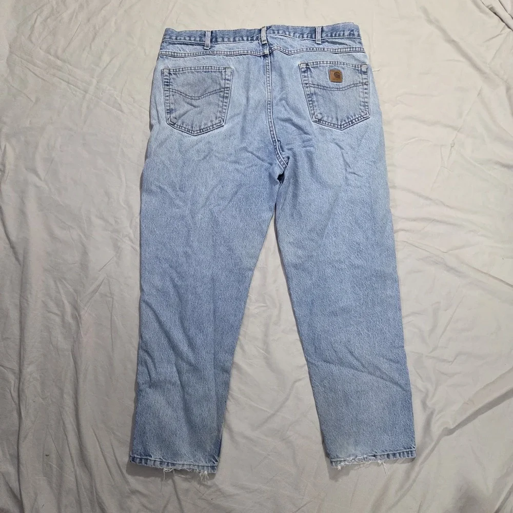 Carhartt B18STW Mens Jeans 42x30 (Fits 40x29) Straight Leg Workwear Denim Pants